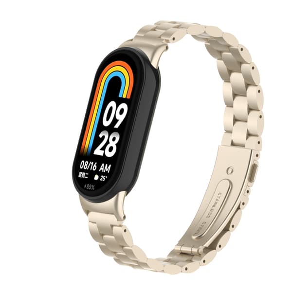 INF Stilfullt armband i rostfritt stål för Xiaomi Mi Band 9 Guld