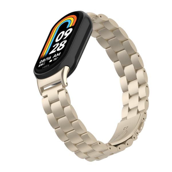 INF Stilfullt armband i rostfritt stål för Xiaomi Mi Band 9 Guld
