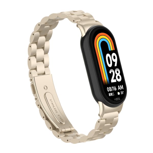 INF Stilfullt armband i rostfritt stål för Xiaomi Mi Band 9 Guld