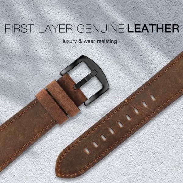 PARMPH läderarmband kompatibelt med Apple Watch 42 mm, 44 mm, 45 mm, retro vintage armband kompatibelt med iWatch Series 6 5 4