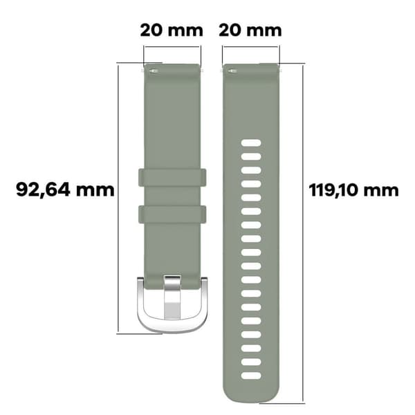 Bizon armbandsur silikon Pro T, snabbkoppling 20mm, turkos