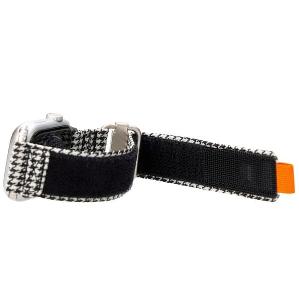 Bizon Strap Watch Urban för Apple Watch 38/40/41/42 mm, svart och vit hundtandsmönster
