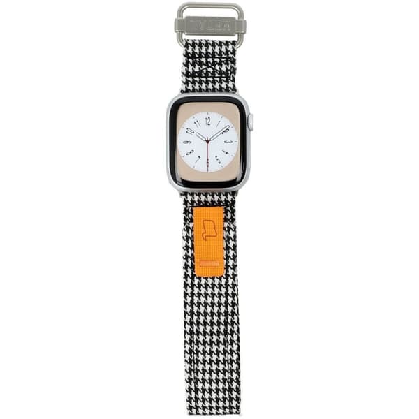 Bizon Strap Watch Urban för Apple Watch 38/40/41/42 mm, svart och vit hundtandsmönster