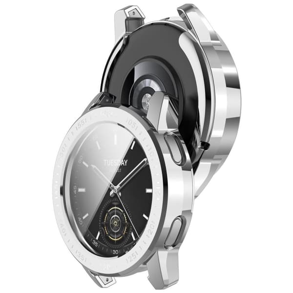 Bizon Case Watch Felipe-fodral för Xiaomi Watch S3 47 mm, silver