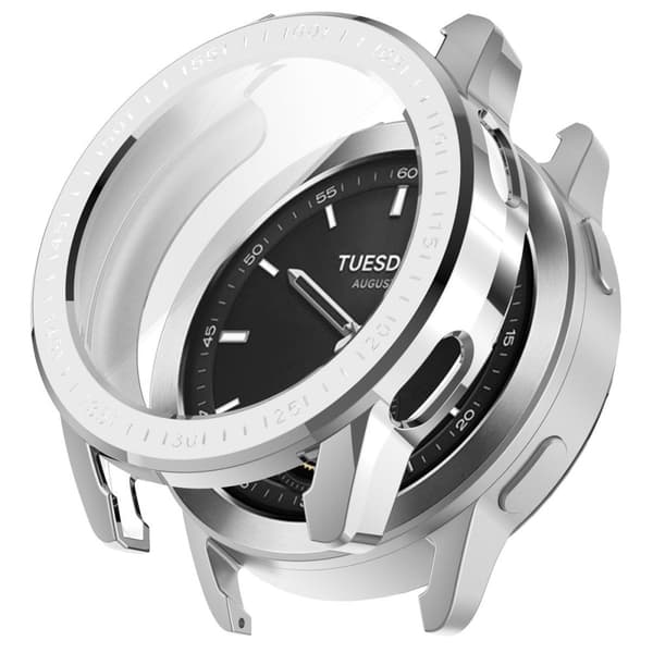 Bizon Case Watch Felipe-fodral för Xiaomi Watch S3 47 mm, silver