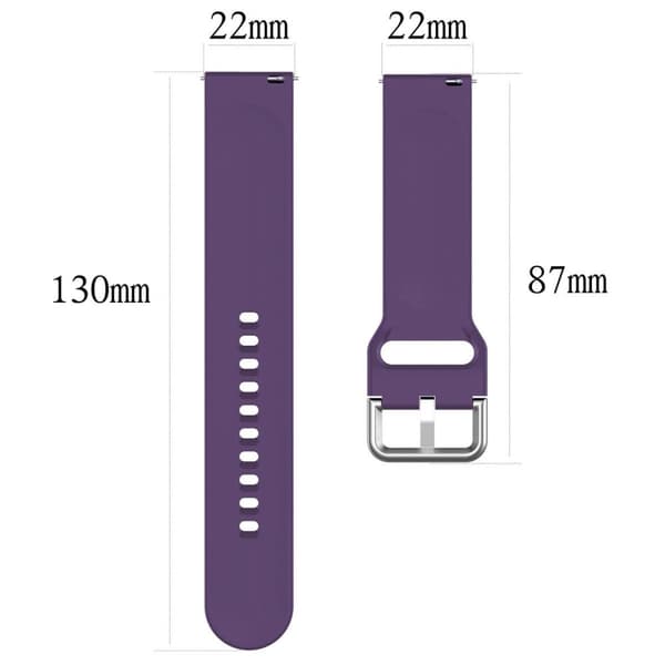 Bizon Strap Watch Silicone Pro N QuickRelease 22 mm violetti älykellon ranneke