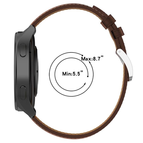 Bizon Strap -kello, rento pikalukitus, 22 mm:n nahkainen älykellon ranneke, tummanruskea