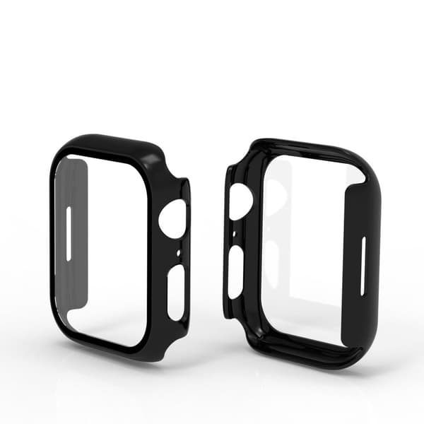 Bizon-fodral, fodral + glasset till Apple Watch 45 mm, svart