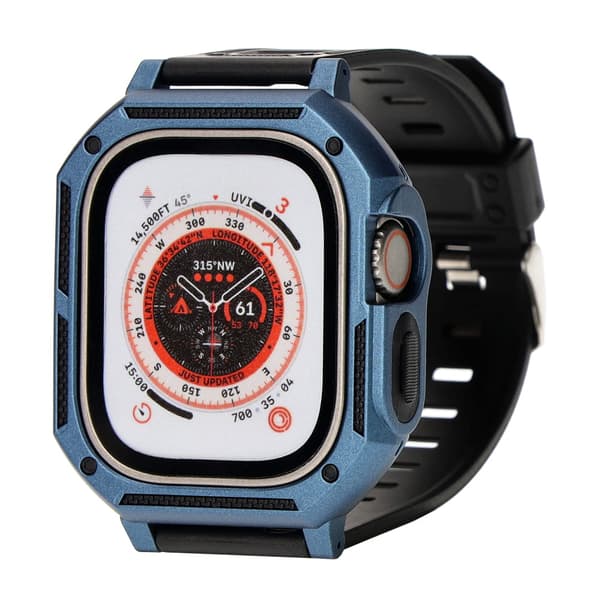 Bizon-armband + fodral Watch Armor för Apple Watch Ultra 2/1 49 mm, marinblå