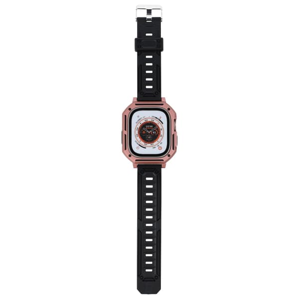 Bizon-armband + fodral Watch Armor för Apple Watch Ultra 2/1 49 mm, ljusrosa