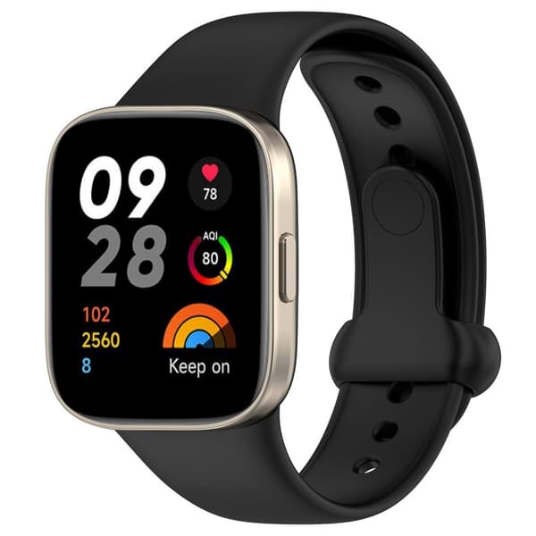 Bizon Strap -kello Nessy Xiaomi Redmi Watch 3:lle, musta