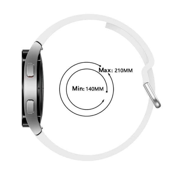 Bizon klockarmband i silikon för Galaxy Watch 20mm, vit