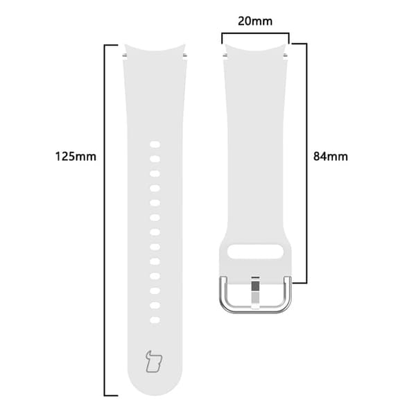 Bizon klockarmband i silikon för Galaxy Watch 20mm, vit