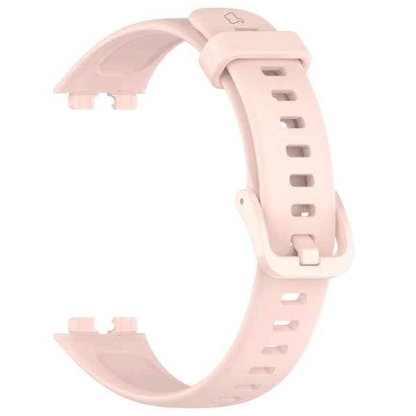 Bizon klockarmband i silikon för Huawei Band 9 / Band 8, rosa