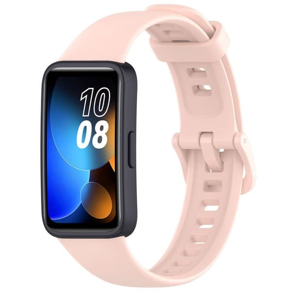 Bizon klockarmband i silikon för Huawei Band 9 / Band 8, rosa