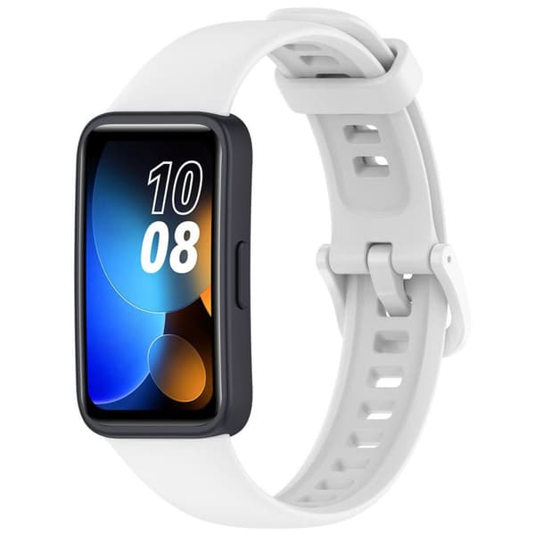 Bizon urrem silikone til Huawei Band 9 / Band 8, hvid