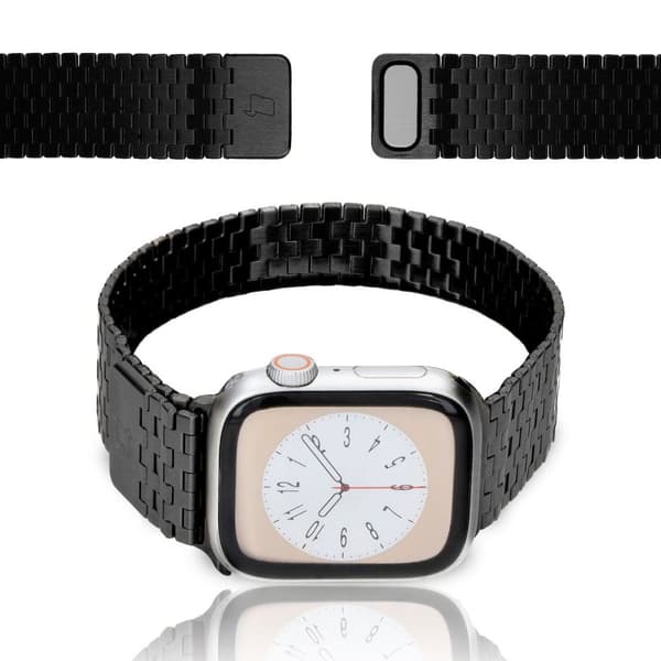 Bizon Strap Watch Titanium Rustfrit Stålrem til Apple Watch 38/40/41/42mm, Sort