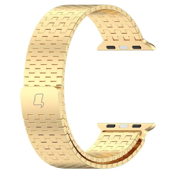 Bizon Strap Watch Titanium Rustfrit Stålrem til Apple Watch 38/40/41/42mm, Guld