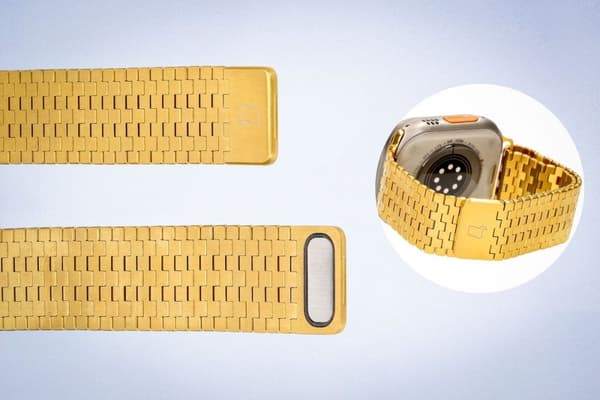 Bizon Strap Watch Titanium Rustfrit Stålrem til Apple Watch 38/40/41/42mm, Guld