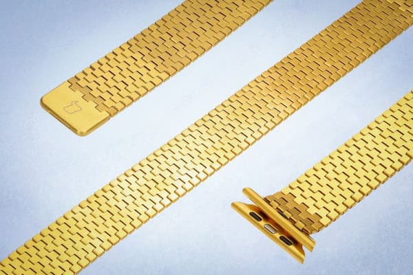 Bizon Strap Watch Titanium Rustfrit Stålrem til Apple Watch 38/40/41/42mm, Guld