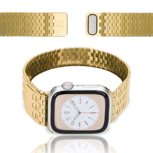 Bizon Strap Watch Titanium Rustfrit Stålrem til Apple Watch 38/40/41/42mm, Guld