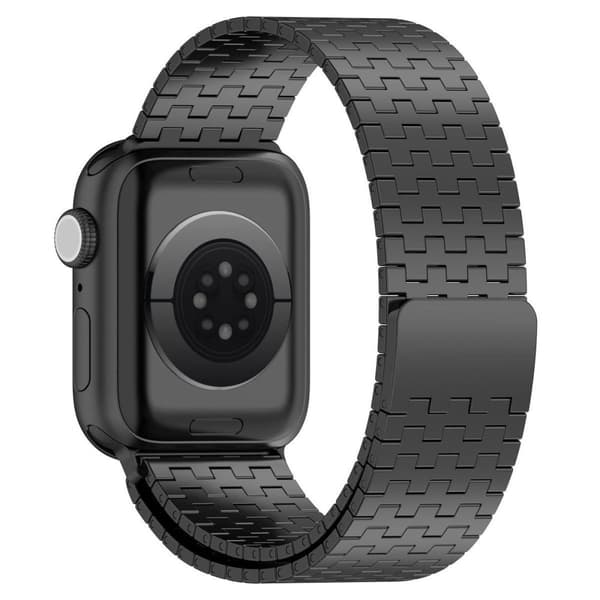 Bizon Strap Titanium -ranneke Apple Watchille 44/45/46/49 mm, musta