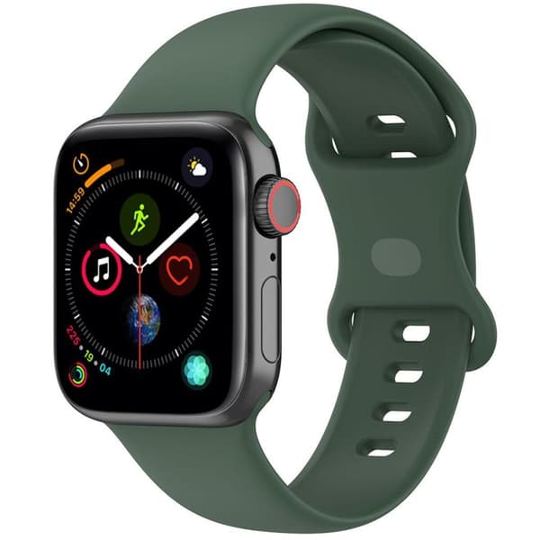 Bizon silikoniranneke Apple Watchille 44/45/46/49 mm, tummanvihreä