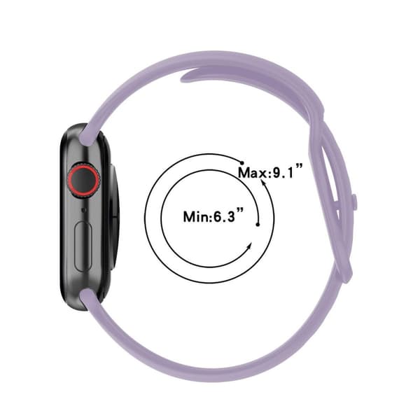 Bizon klockarmband silikon S för Apple Watch 44/45/46/49 mm, ljuslila