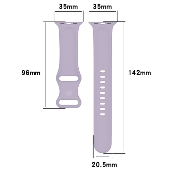 Bizon klockarmband silikon S för Apple Watch 44/45/46/49 mm, ljuslila