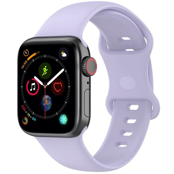 Bizon klockarmband silikon S för Apple Watch 44/45/46/49 mm, ljuslila