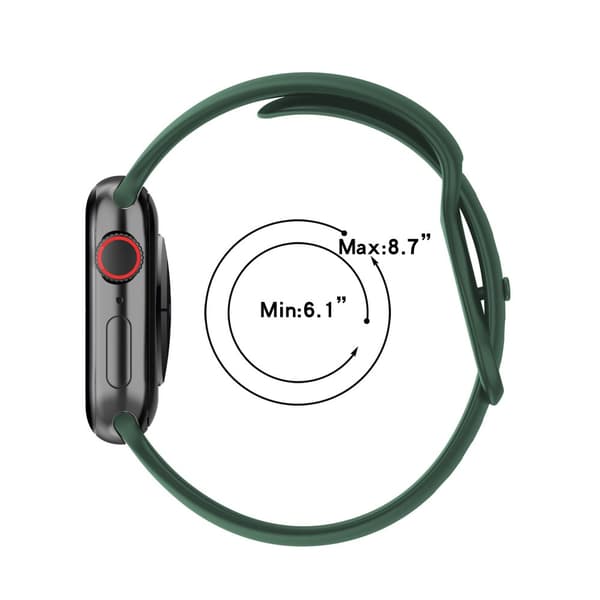 Bizon Urrem Silikone S til Apple Watch 38/40/41/42mm, Mørkegrøn