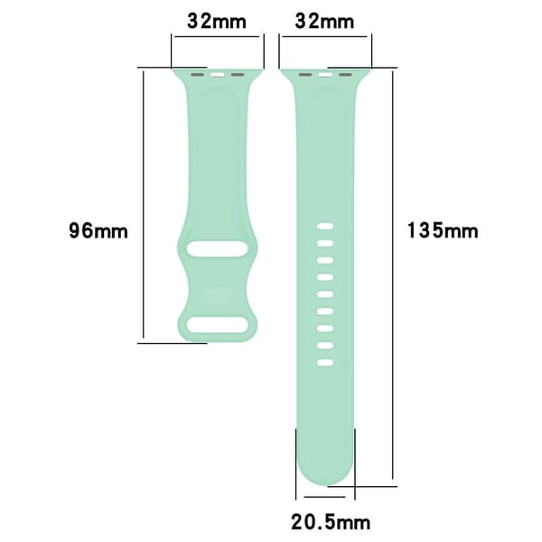 Bizon klockarmband silikon S för Apple Watch 38/40/41/42 mm, mintgrön