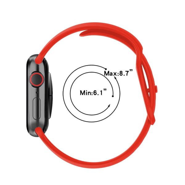 Bizon Urrem Silikone S til Apple Watch 38/40/41/42mm, Rød