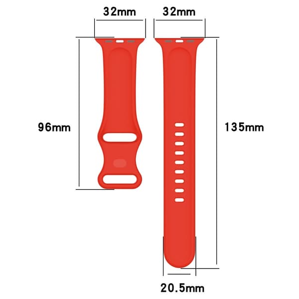 Bizon Urrem Silikone S til Apple Watch 38/40/41/42mm, Rød