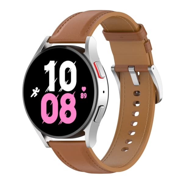 Bizon Strap Watch Casual 20 mm Galaxy Watch FE/7/6/6 Classic/5/5Pro/4/4 Classic -ranneke, vaaleanruskea