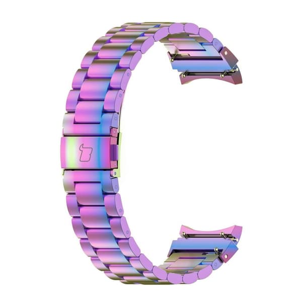 Bizon Strap Watch Aura Rustfri Stålrem til Galaxy Watch FE/7/6/6 Classic/5/5 Pro/4/4 Classic, Regnbue