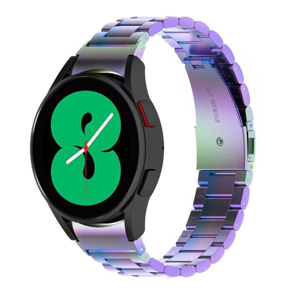 Bizon Strap Watch Aura Rustfri Stålrem til Galaxy Watch FE/7/6/6 Classic/5/5 Pro/4/4 Classic, Regnbue
