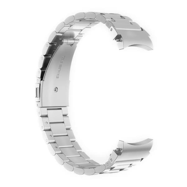 Bizon Strap Watch Aura ruostumattomasta teräksestä valmistettu ranneke Galaxy Watch FE/7/6/6 Classic/5/5 Pro/4/4 Classic -kellolle, hopea
