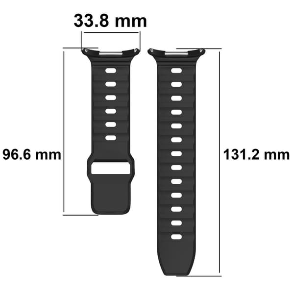 Bizon klockarmband silikon G för Galaxy Watch Ultra 47mm, svart