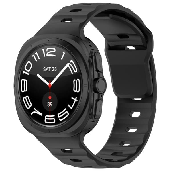 Bizon klockarmband silikon G för Galaxy Watch Ultra 47mm, svart