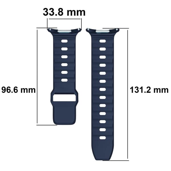 Bizon klockarmband silikon G för Galaxy Watch Ultra 47mm, marinblå