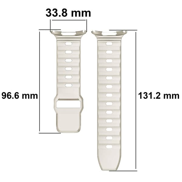 Bizon klockarmband silikon G för Galaxy Watch Ultra 47mm, ljusbeige