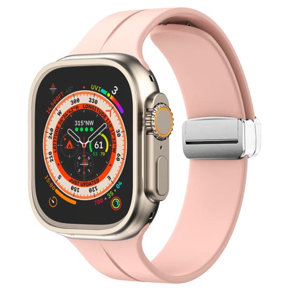 Bizon Urrem Silikone L til Apple Watch 44/45/46/49mm, Pink