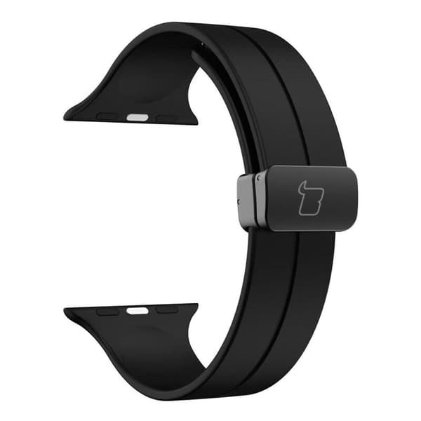 Bizon klockarmband silikon L för Apple Watch 38/40/41/42mm, svart