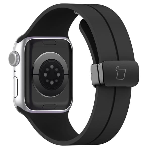 Bizon klockarmband silikon L för Apple Watch 38/40/41/42mm, svart