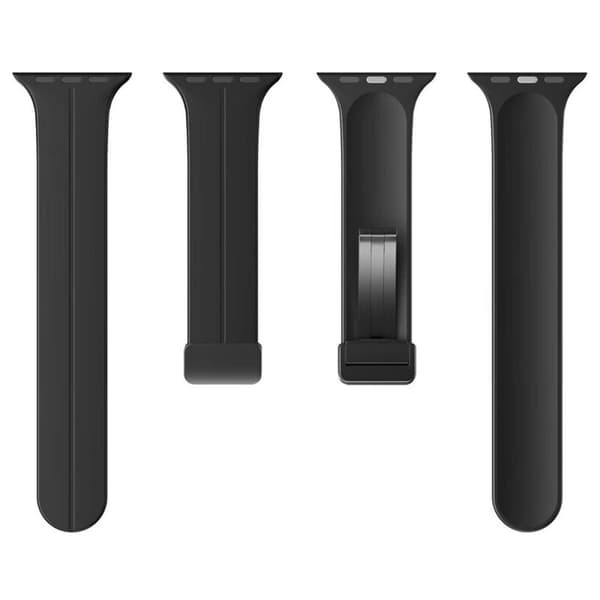 Bizon klockarmband silikon L för Apple Watch 38/40/41/42mm, svart