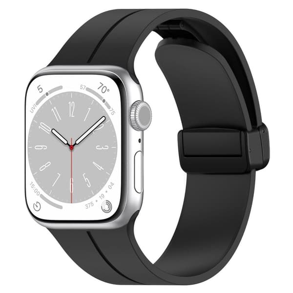 Bizon klockarmband silikon L för Apple Watch 38/40/41/42mm, svart