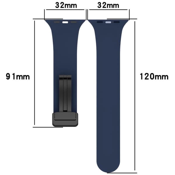 Bizon Urrem Silikone L til Apple Watch 38/40/41/42mm, Marineblå