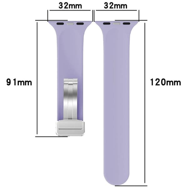Bizon Urrem Silikone L til Apple Watch 38/40/41/42mm, Lavendel