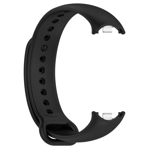 Bizon Strap Watch Dots Silikoniranneke Xiaomi Smart Band 9/9 NFC/8:lle, Musta